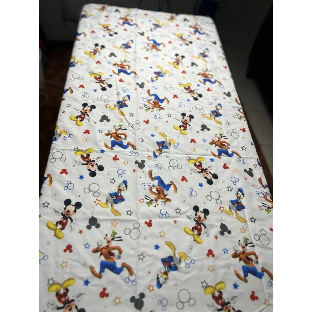Disney Mickey‎ Mouse Toddler Sheet Set Fitted Flat Sheet Pillowcase 3 Pc EUC